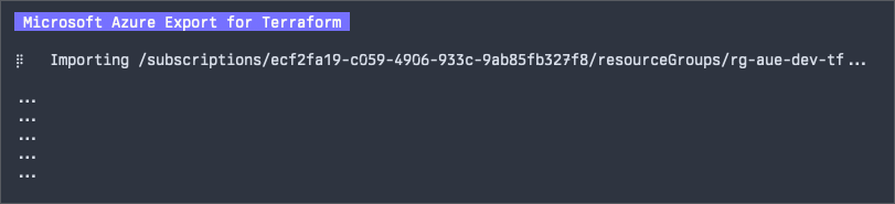 Example of the importing processing