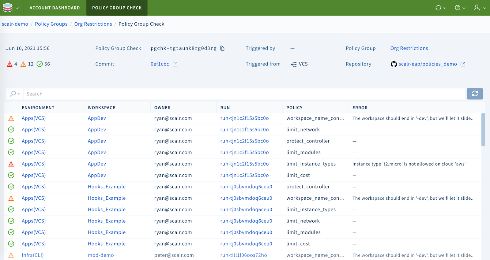 The Open Policy Agent dashboard